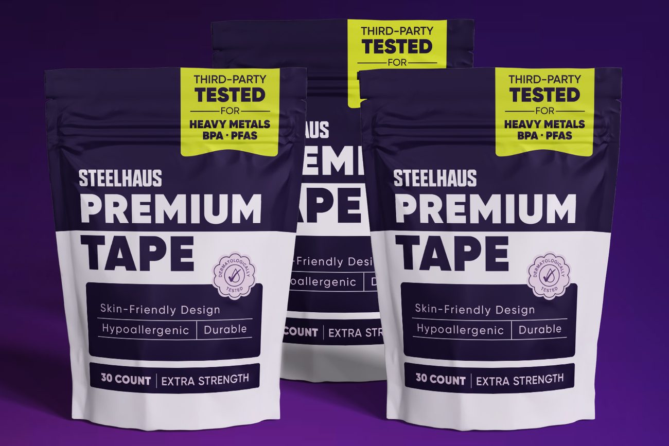 Three Steelhaus Premium Tape Extra Strength pouches