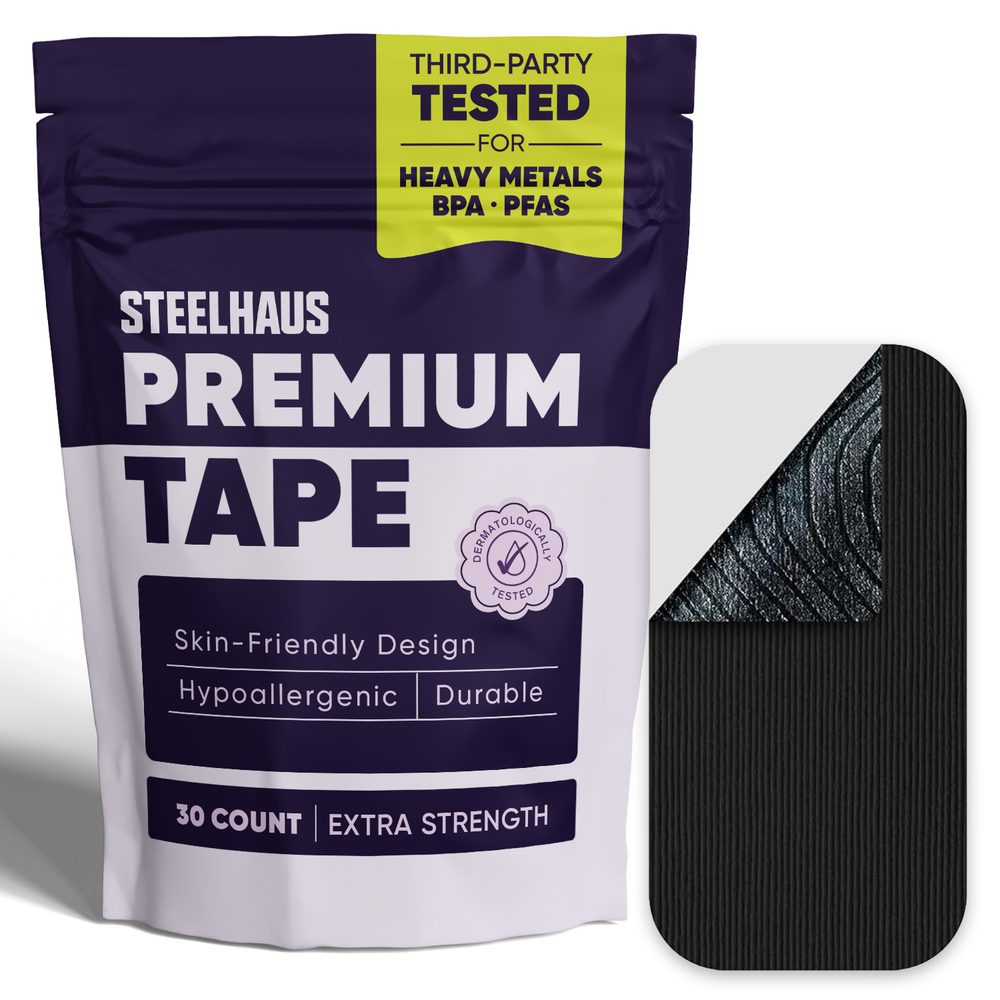 Steelhaus Premium Tape, Extra Strength, 30 count pouch with a black tape strip